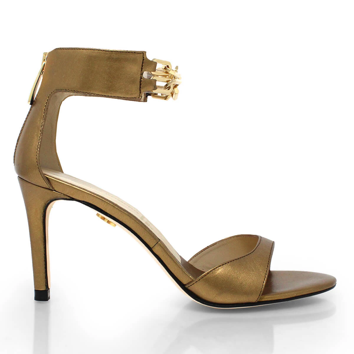 LORENA 85 - Oro Viejo Regina Romero Zapato Sandalia Zapatilla Tacon Alto Para Dama En Piel