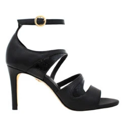 CARMINA 85 - Negro Regina Romero Zapato Sandalia Zapatilla Tacon Alto Para Dama En Piel