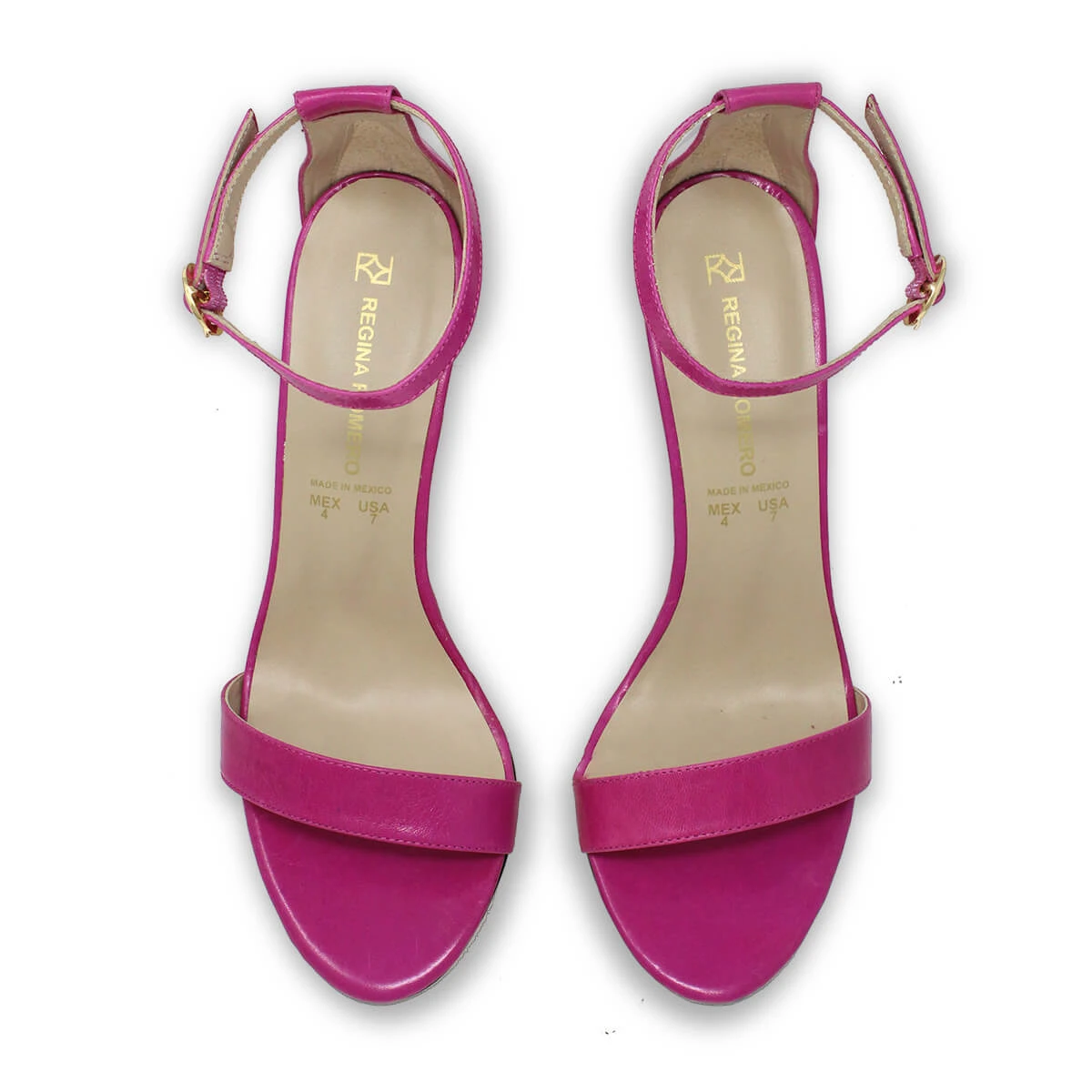 CLAUDINE 85 - Fucsia Regina Romero Zapato Sandalia Zapatilla Tacon Alto Para Dama En Piel - Imagen 3