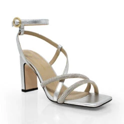 PIA 100 GLAM - Plata Regina Romero Zapato Sandalia Zapatilla Tacon Alto Para Dama En Piel -Ofertas Pasos Y Bolsos Tienda Regina Romero zapato sandalia zapatilla tacon alto Pia 100 plata glam piel 2