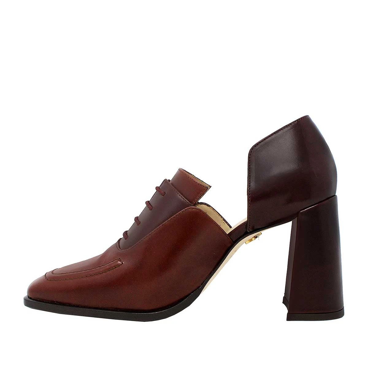 ERICA 75 - Cafe Regina Romero Zapato Zapatilla Tacon Alto Para Dama En Piel - Imagen 5