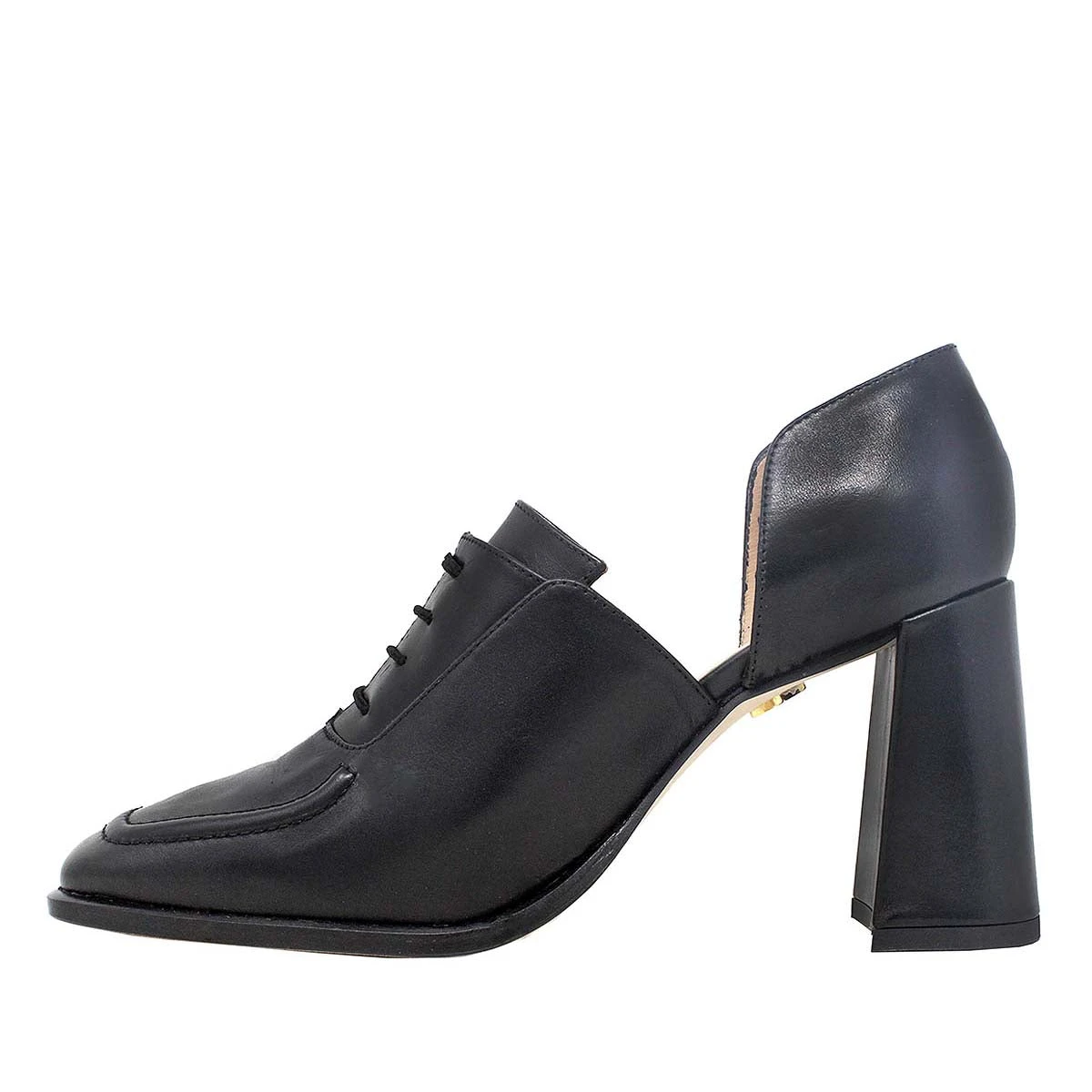 ERICA 75 - Negro Regina Romero Zapato Zapatilla Tacon Alto Para Dama En Piel - Imagen 4