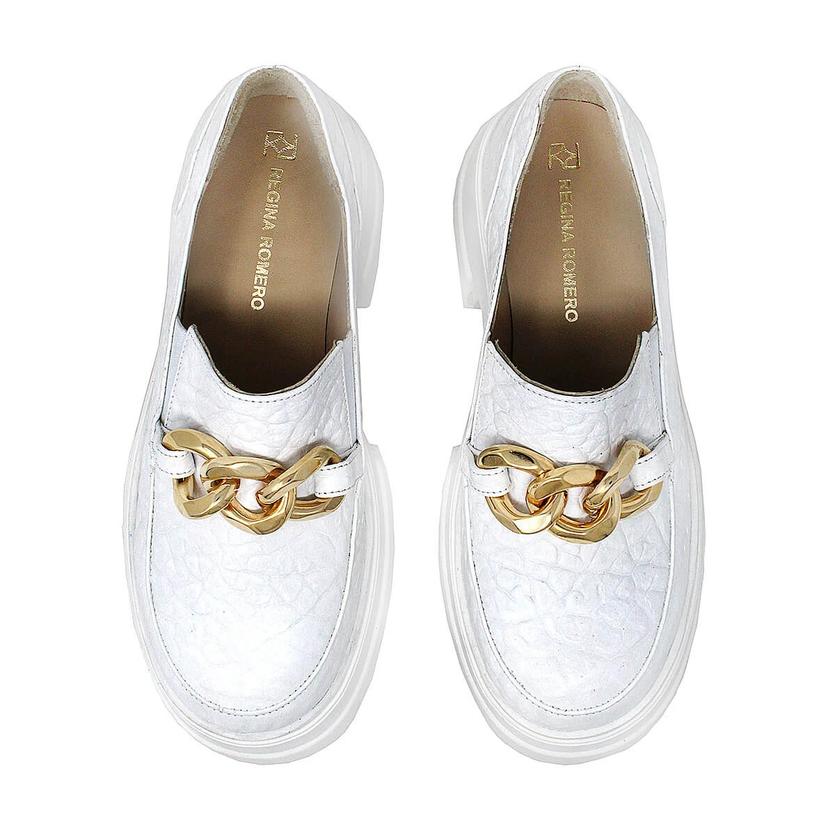 RAQUEL 65 - Blanco Regina Romero Zapato Bostoniano Urbano Sport Para Dama En Piel - Imagen 3