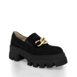 RAQUEL 65 - Gamuza Negro Negro Regina Romero Zapato Bostoniano Urbano Sport Para Dama En Piel 2 -Ofertas Pasos Y Bolsos Tienda Regina Romero zapato tenis urbano plataforma Raquel 65 negro gamuza piel 2