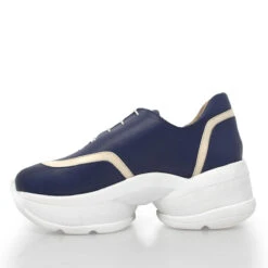 KIM 75 - Azul Y Latte Claro Regina Romero Zapato Tenis Urbano Sport Para Dama En Piel -Ofertas Pasos Y Bolsos Tienda Regina Romero zapato tenis urbano sport Kim 75 azul latte piel 3