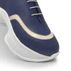 KIM 75 - Azul Y Latte Claro Regina Romero Zapato Tenis Urbano Sport Para Dama En Piel -Ofertas Pasos Y Bolsos Tienda Regina Romero zapato tenis urbano sport Kim 75 azul latte piel 5