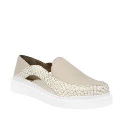 SIMONE 35 - Latte Y Oro Claro Regina Romero Zapato Tenis Urbano Sport Para Dama En Piel -Ofertas Pasos Y Bolsos Tienda Regina Romero zapato tenis urbano sport Simone 35 latte oro claro escamas piel 2
