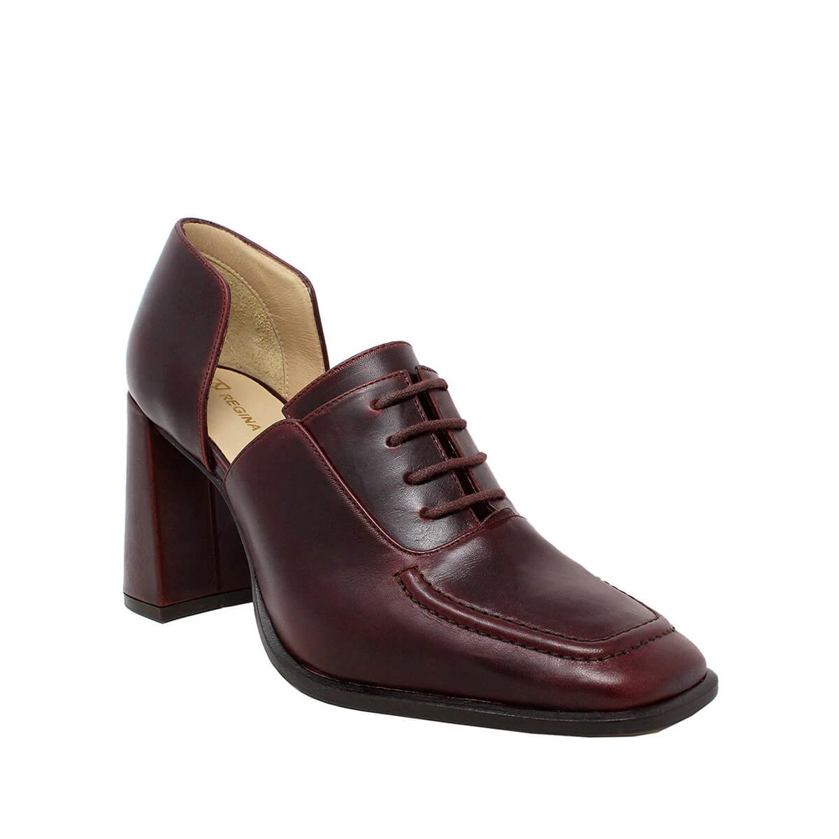 ERICA 75 - Vino Regina Romero Zapato Zapatilla Tacon Alto Para Dama En Piel 3 ERICA 75 - Vino Regina Romero Zapato Zapatilla Tacon Alto Para Dama En Piel - Imagen 3