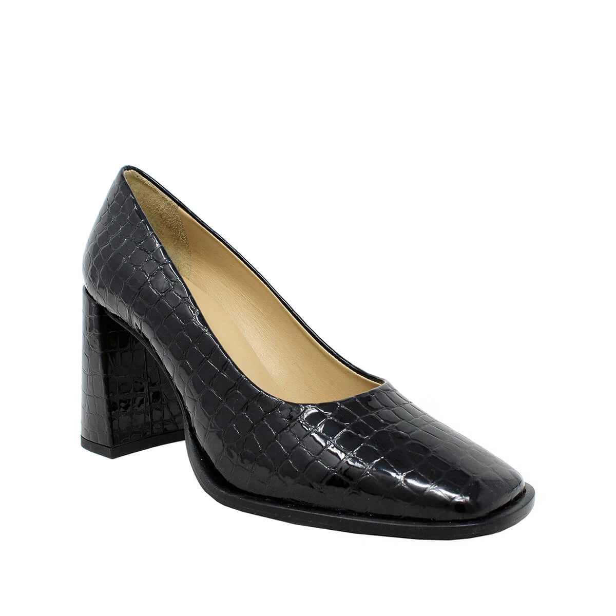 KAT 75 - Negro Regina Romero Zapato Zapatilla Tacon Alto Para Dama En Piel - Imagen 4