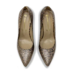 REGINA PUMP 105 - Niquel Regina Romero Zapato Zapatilla Tacon Alto Para Dama En Piel -Ofertas Pasos Y Bolsos Tienda Regina Romero zapato zapatilla tacon alto Regina 105 niquel metlico cobra piel 6