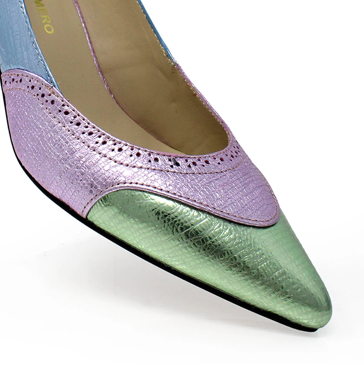 LIZZY 50 - Mix Pastel Regina Romero Zapato Zapatilla Tacon Bajo Para Dama En Piel - Imagen 7