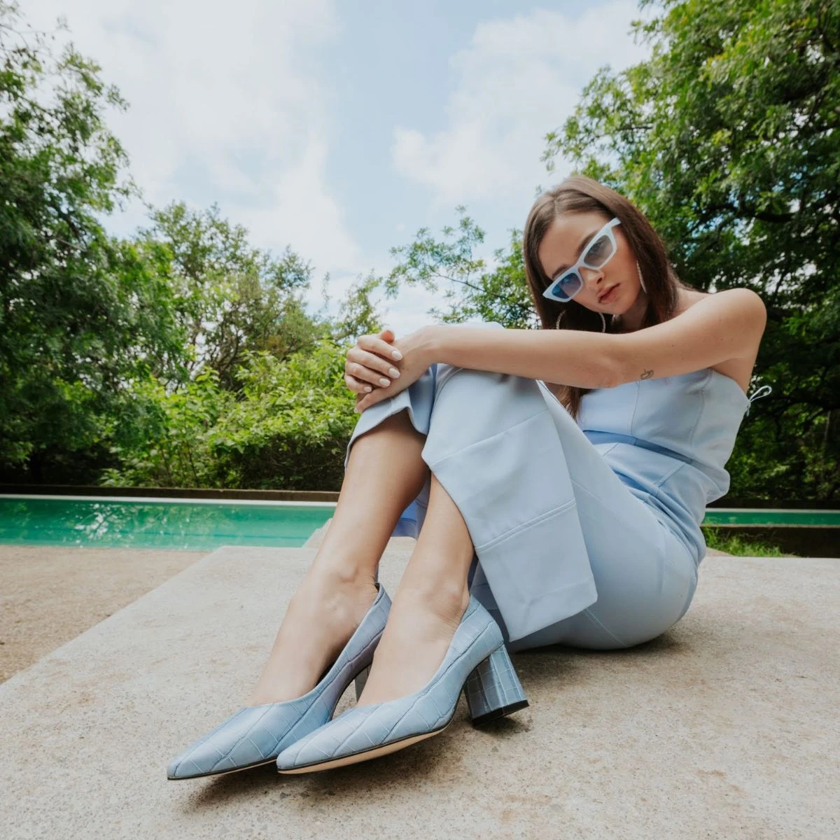 TAMARA 50 - Azul Claro Regina Romero Zapato Zapatilla Tacon Bajo Para Dama En Piel 9 TAMARA 50 - Azul Claro Regina Romero Zapato Zapatilla Tacon Bajo Para Dama En Piel - Imagen 9