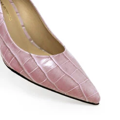 TAMARA 50 - Rosa Claro Regina Romero Zapato Zapatilla Tacon Bajo Para Dama En Piel -Ofertas Pasos Y Bolsos Tienda Regina Romero zapato zapatilla tacon bajo Tamara 50 rosa claro croco piel 5