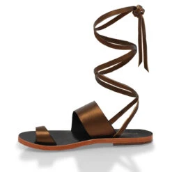 ASHA - Bronce Regina Romero Resort Zapato Sandalia De Piso Para Dama En Piel -Ofertas Pasos Y Bolsos Tienda Regina romero sandalia flat Asha bronce piel 3