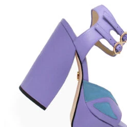 SUNNY 135 - Lila Y Azul Regina Romero Zapato Plataforma Tacon Alto Para Dama En Piel -Ofertas Pasos Y Bolsos Tienda Regina romero sandalia plataforma Sunny lila piel 6