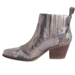 MADDIE 60 - Gris Regina Romero Zapato Bota Botin Tacon Bajo Para Dama En Piel -Ofertas Pasos Y Bolsos Tienda reginaromero botin tacon midi Maddie snake gris piel izquierda 11e6449e ff24 4337 82ee 78435ac85435