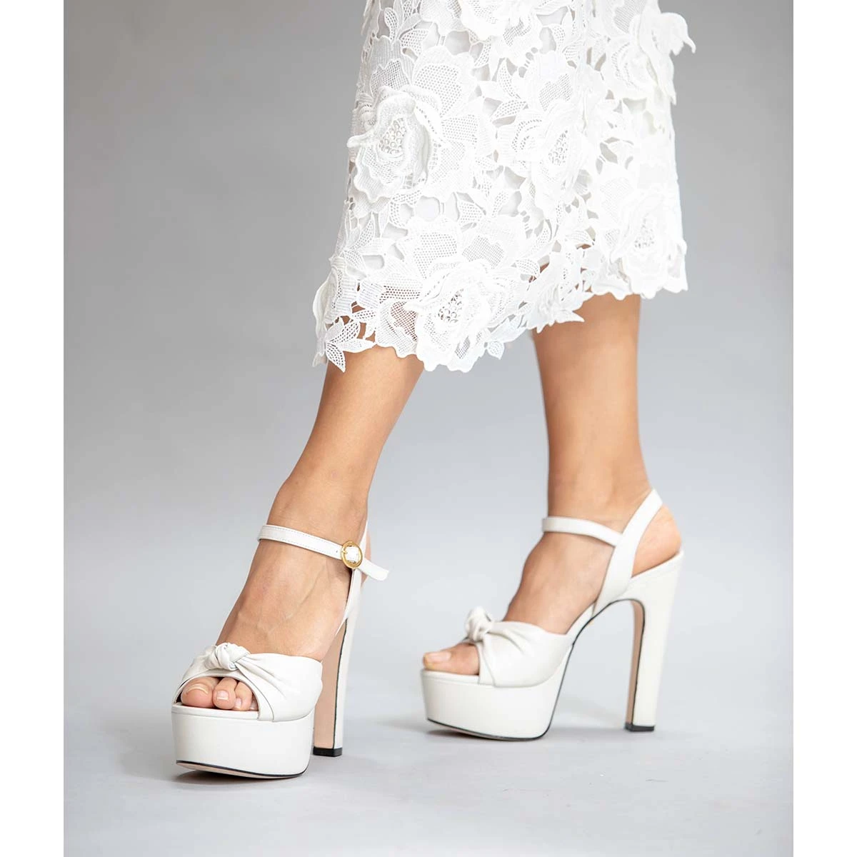 Ofertas Pasos Y Bolsos Tienda -Ofertas Pasos Y Bolsos Tienda Regina Romero Zapatos Sandalia Plataforma Bridal Novia Alexa Piel Blanco Yogurth 6